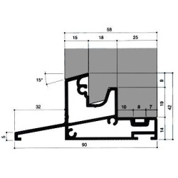 Seuil H 42, porte 58 mm Seuil H 42, porte 58 mm