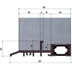 Seuil thermique H 20, porte 68 mm Seuil thermique H 20, porte 68 mm