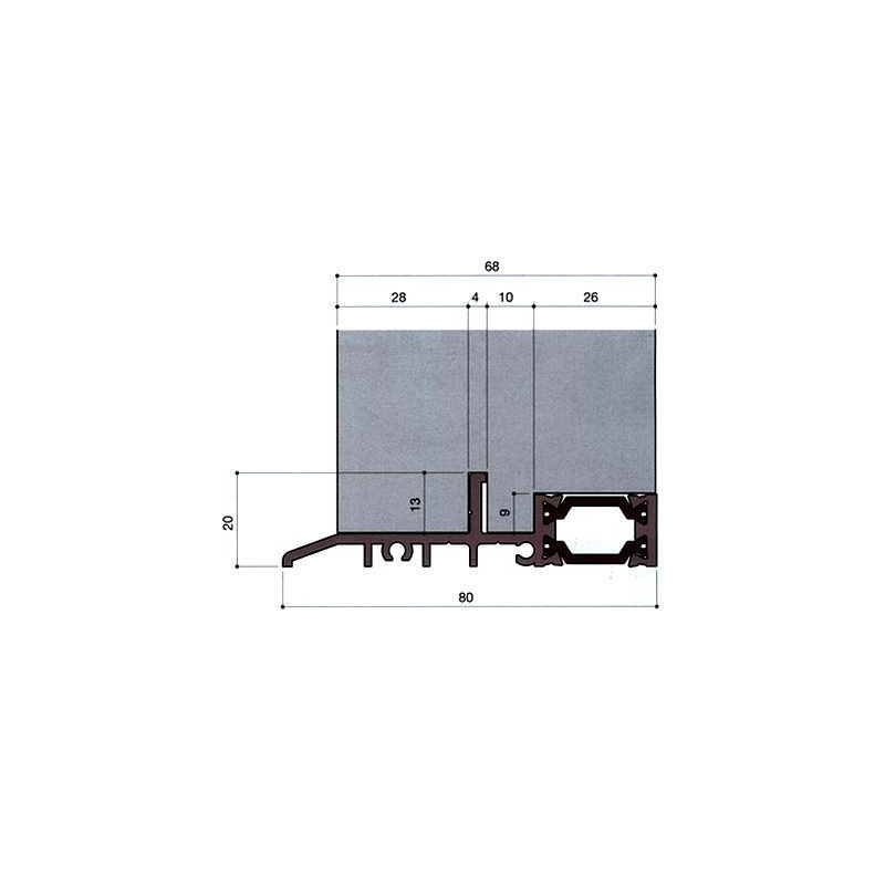 Seuil thermique H 20, porte 68 mm Seuil thermique H 20, porte 68 mm