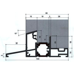 Seuil thermique H 42, porte 68 mm Seuil thermique H 42, porte 68 mm