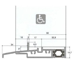 Seuil pont thermique H 20, porte 68 mm Seuil pont thermique H 20, porte 68 mm