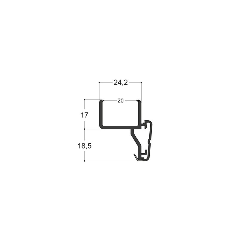 Profilé pour doubles-vitrages 20 mm Profilé pour doubles-vitrages 20 mm