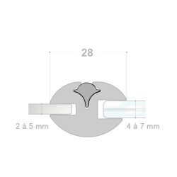 Clef pour profil pare brise N°1 A Clef pour profil pare brise N°1 A