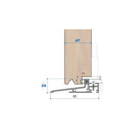 Seuil tubulaire H 24, porte 47 mm Seuil tubulaire H 24, porte 47 mm