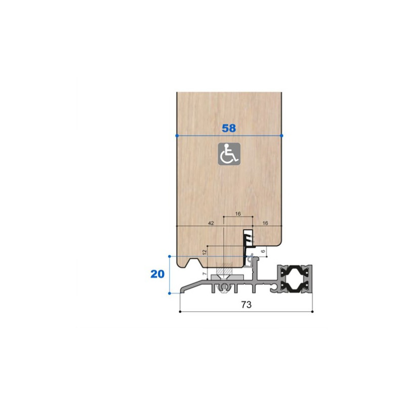 Seuil thermique H 20, porte 58 Seuil thermique H 20, porte 58