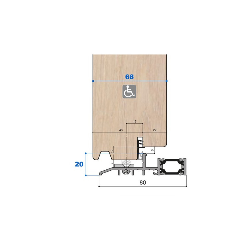 Seuil thermique H 20, porte 68 mm Seuil thermique H 20, porte 68 mm