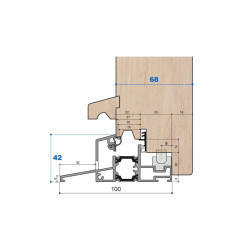 Seuil thermique H 42, porte 68 mm Seuil thermique H 42, porte 68 mm
