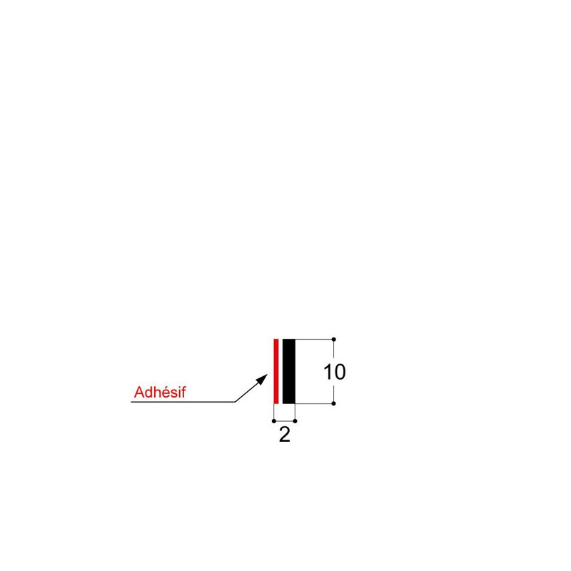 Bande rigide avec pression, H 2 mm CF