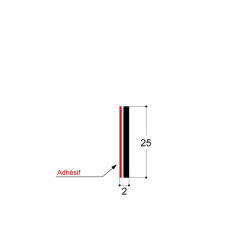 Bande rigide avec pression, H 2 mm CF Bande rigide avec pression, H 2 mm CF
