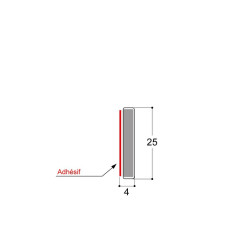 Bande rigide avec pression, H 4 mm CF Bande rigide avec pression, H 4 mm CF