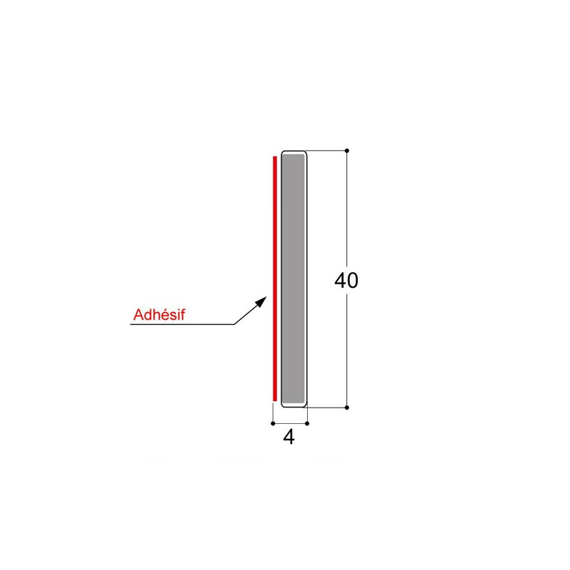 Bande rigide avec pression, H 4 mm CF Bande rigide avec pression, H 4 mm CF