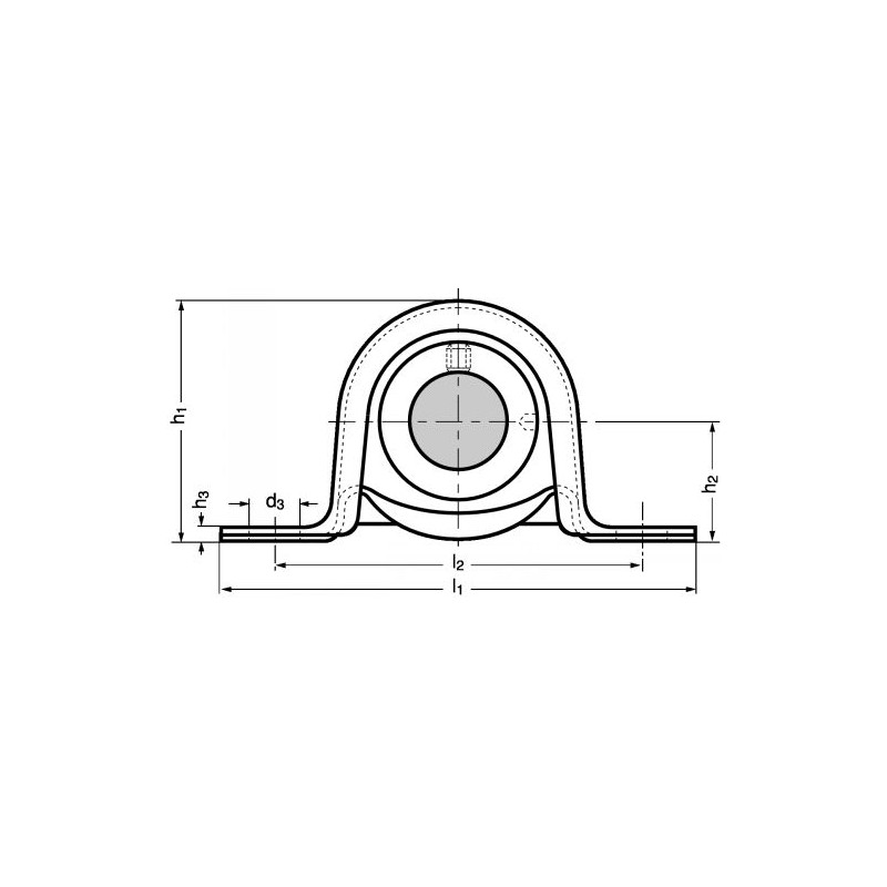 Palier à semelle avec corps en tôle M7-PBY, roulement à billes auto-aligneur avec vis de blocage, bague extérieure sphérique Palier à semelle avec corps en tôle M7-PBY, roulement à billes auto-aligneur avec vis de blocage, bague extérieure sphérique