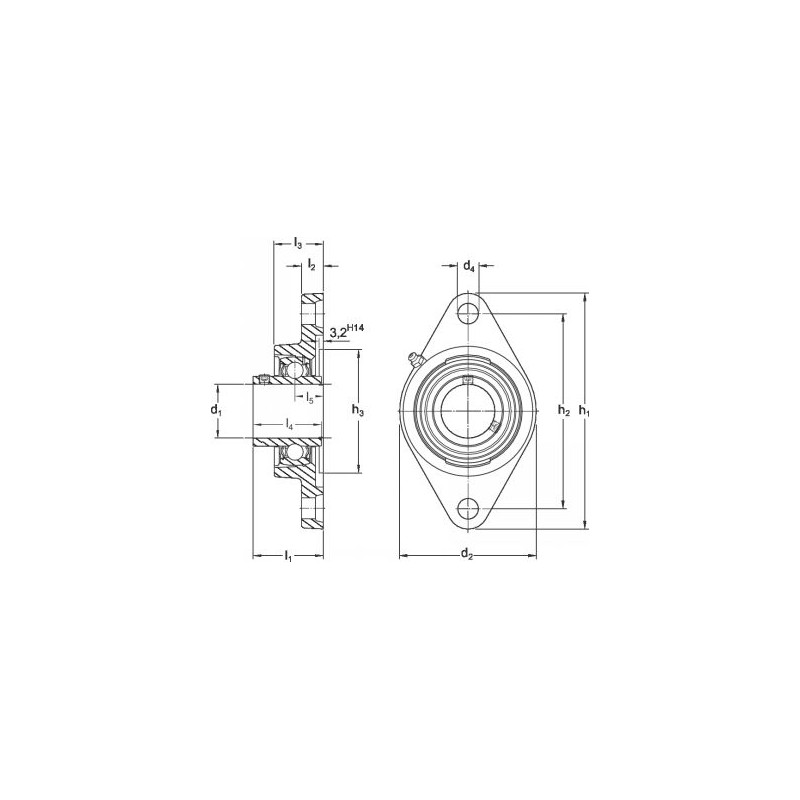 Palier applique avec corps en fonte M7-FYTB TF Palier applique avec corps en fonte M7-FYTB TF