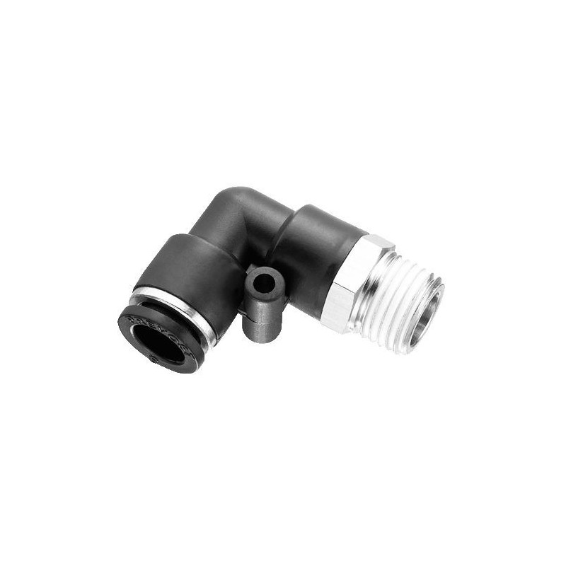 Coude autobloquant mâle 90° orientable filetage conique Coude autobloquant mâle 90° orientable filetage conique