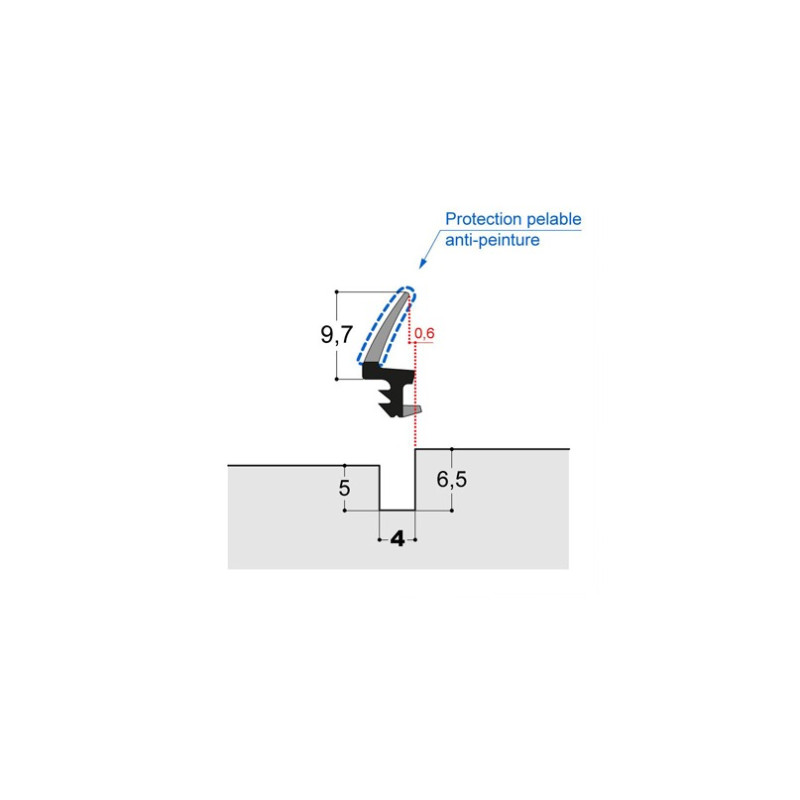 Seuil nez incliné H 40, porte 56 mm + ML JN2 + ML LP1 PR DD Seuil nez incliné H 40, porte 56 mm + ML JN2 + ML LP1 PR DD