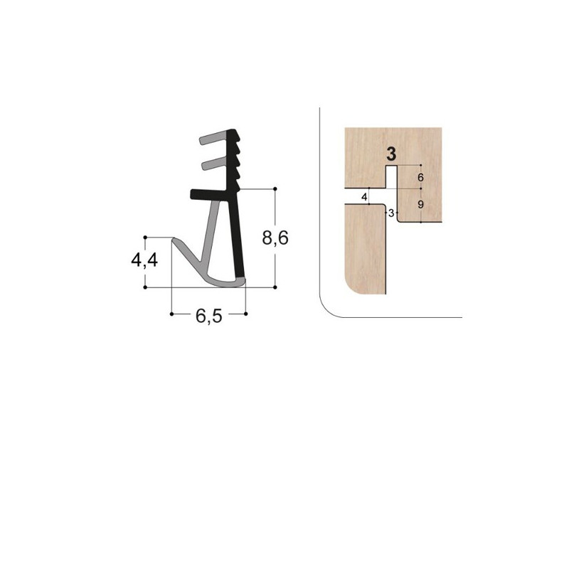Joint isophonique multichambre F9 R3 J3 Joint isophonique multichambre F9 R3 J3