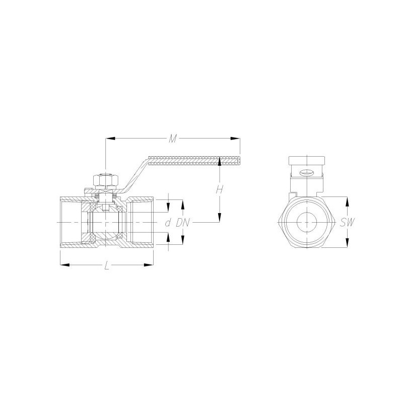 Robinet taraudé BSP à boisseau sphérique inox femelle Robinet taraudé BSP à boisseau sphérique inox femelle