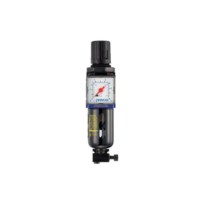 Filtre régulateur avec manomètre et fixation G 1/4 Filtre régulateur avec manomètre et fixation G 1/4