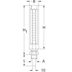Thermomètre tube de verre connexion verticale Thermomètre tube de verre connexion verticale