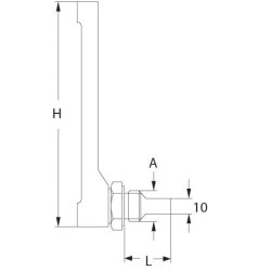 Thermomètre tube de verre connexion horizontale Thermomètre tube de verre connexion horizontale