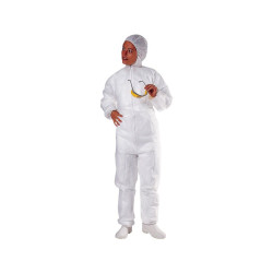 Combinaison protection poussières blanche avec capuche Combinaison protection poussières blanche avec capuche