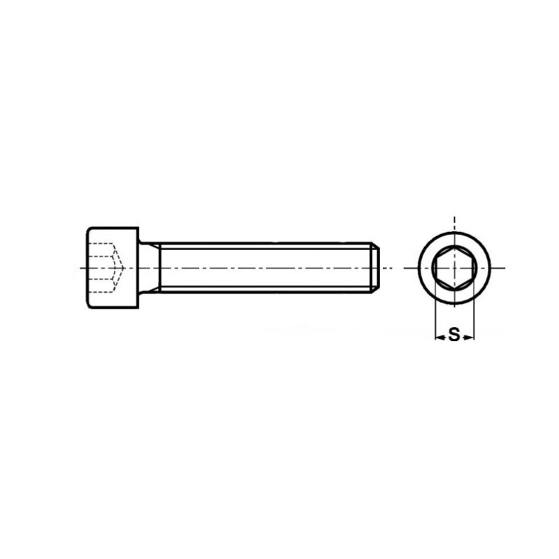 Vis à tête cylindrique filetage total cl 8.8 DIN912 zingué Vis à tête cylindrique filetage total cl 8.8 DIN912 zingué