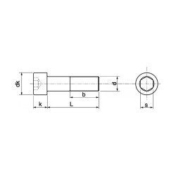 Vis à tête cylindrique filetage partiel cl 8.8 DIN912 zingué Vis à tête cylindrique filetage partiel cl 8.8 DIN912 zingué