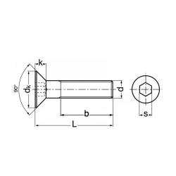 Vis à tête fraisé filetage partiel cl 10.9 zingué Vis à tête fraisé filetage partiel cl 10.9 zingué