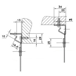Rail 984/1230/1968 mm porte souple profil std inox Rail 984/1230/1968 mm porte souple profil std inox