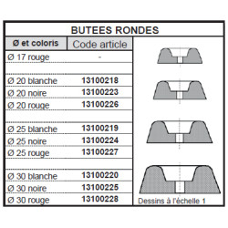 Butée ronde caoutchouc Butée ronde caoutchouc