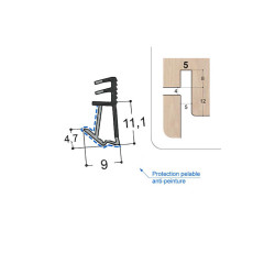 Joint sur ouvrant F11 R5S PR en TPE bi-dureté Joint sur ouvrant F11 R5S PR en TPE bi-dureté