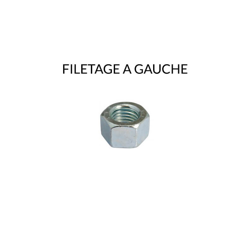 Ecrou hexagonal filetage à gauche cl 8 zingué Ecrou hexagonal filetage à gauche cl 8 zingué