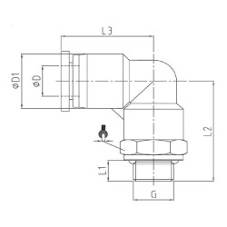 Coude autobloquant mâle 90° orientable filetage cylindrique Coude autobloquant mâle 90° orientable filetage cylindrique
