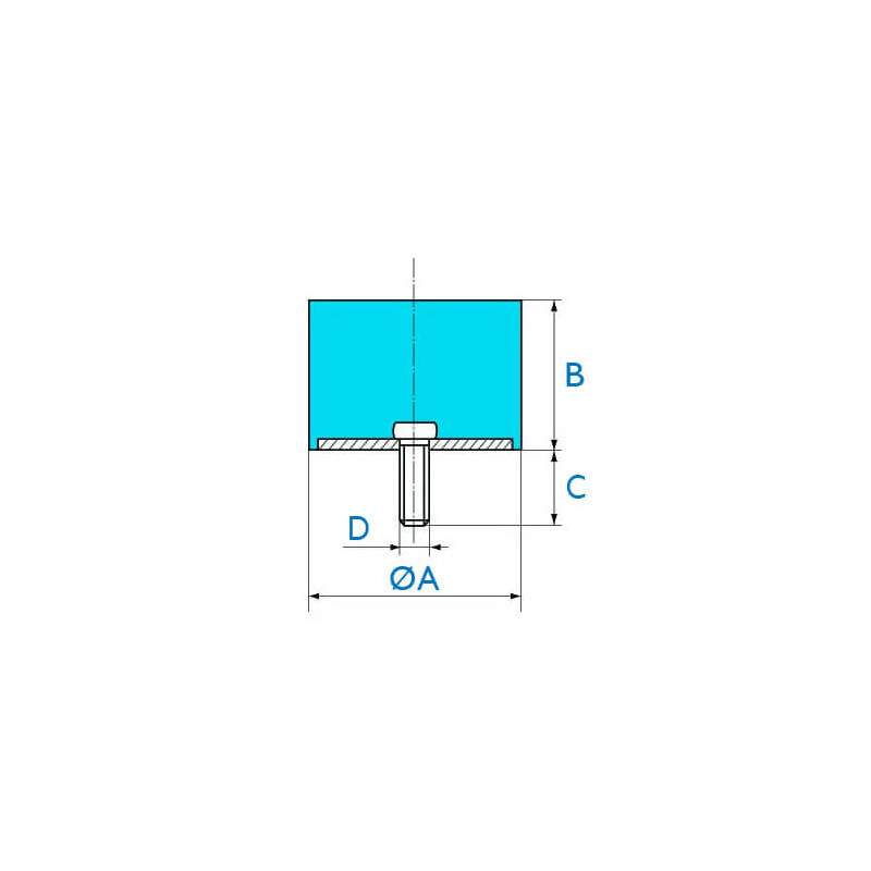 Butée cylindrique fixation 1 tige (Lesol) Butée cylindrique fixation 1 tige (Lesol)