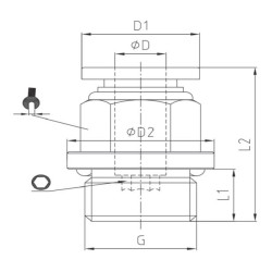 Raccord autobloquant droit mâle cylindrique métal Raccord autobloquant droit mâle cylindrique métal