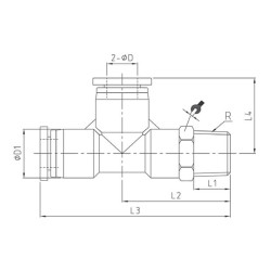 Té mâle autobloquant latéral conique Té mâle autobloquant latéral conique