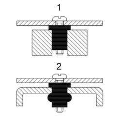Fixation anti-bruit en élastomère 1 taraudage Fixation anti-bruit en élastomère 1 taraudage