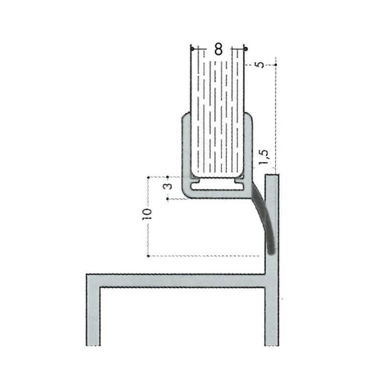 Profilé porte de douche V60 Profilé porte de douche V60