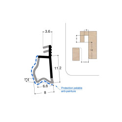 Joint sur ouvrant F11 R3 J5 PR en TPE bi-dureté Joint sur ouvrant F11 R3 J5 PR en TPE bi-dureté