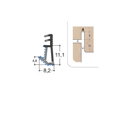 Joint sur ouvrant F11 R4S PR en TPE bi-dureté Joint sur ouvrant F11 R4S PR en TPE bi-dureté