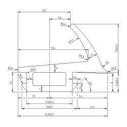 Joint pour seuil MAG 02, porte 68mm Joint pour seuil MAG 02, porte 68mm