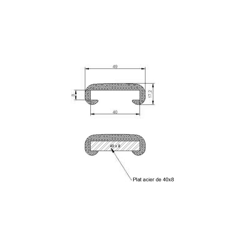 Mains courantes 40x8mm Mains courantes 40x8mm