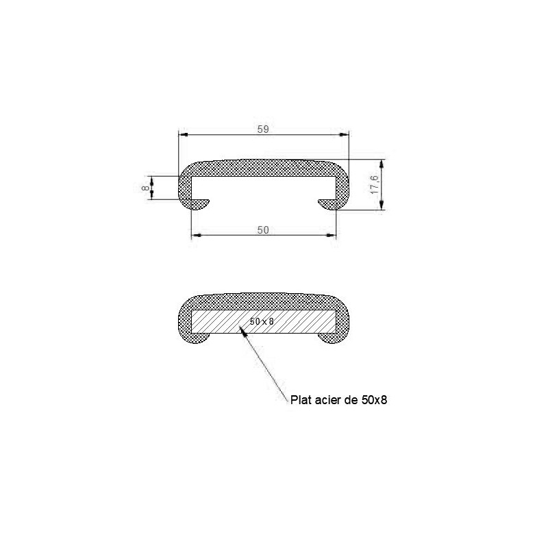 Mains courantes 50x8mm Mains courantes 50x8mm