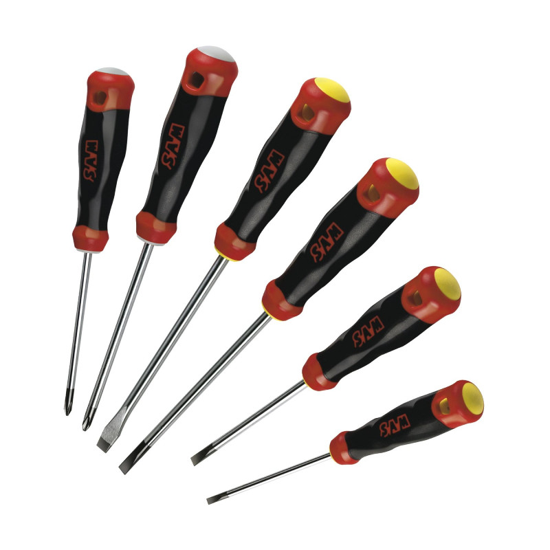 Coffret 6 tournevis SAM outillage S1 fente et Phillips® Coffret 6 tournevis SAM outillage S1 fente et Phillips®