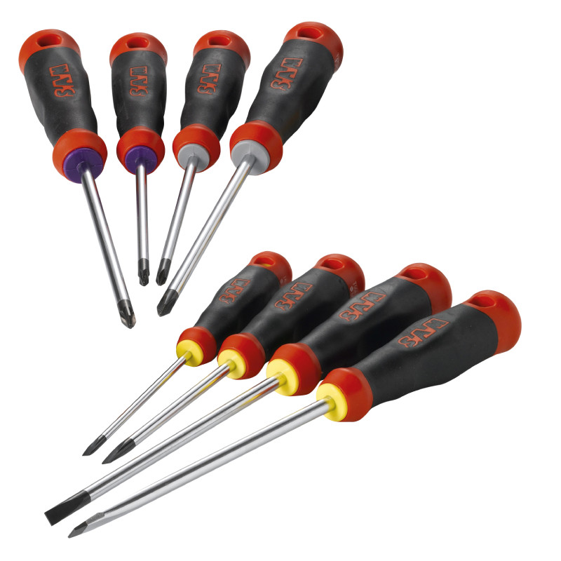 Coffret 8 tournevis SAM Outillage S1 Fente Phillips® et Pozidriv® Coffret 8 tournevis SAM Outillage S1 Fente Phillips® et Pozidriv®