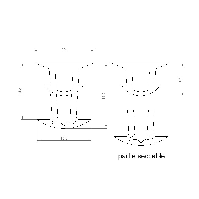 Queue de sapin silicone 9/12 Queue de sapin silicone 9/12