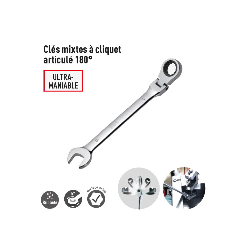 Clé mixte mixtes à cliquet articulées SAM 50-CT Clé mixte mixtes à cliquet articulées SAM 50-CT