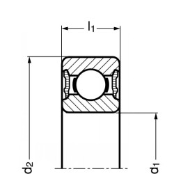 Roulement rigide à billes avec 2 joints d'étanchéité (2RS) Roulement rigide à billes avec 2 joints d'étanchéité (2RS)