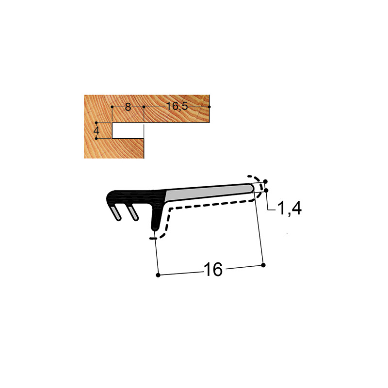 Joint d'ouvrant mono-matière JB16 PR Joint d'ouvrant mono-matière JB16 PR