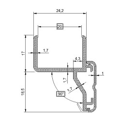 Profilé pour doubles-vitrages 20 mm Profilé pour doubles-vitrages 20 mm